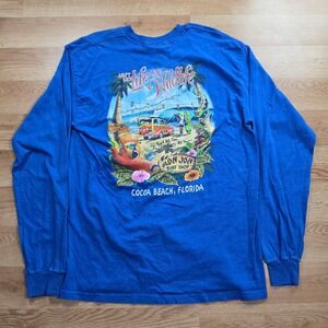 Ron Jon Surf Shop Shirt Mens L Wildlife Graphic Long Sleeve Blue Cocoa Beach FL